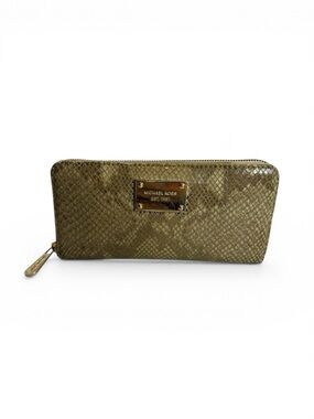 Michael Kors Jet Set Continental Snake-Embossed Zip Around Wallet